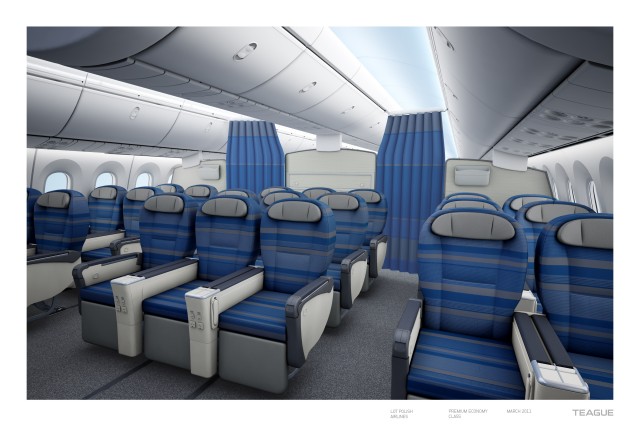 Business Class mock up on the LOT 787. Image from LOT. 