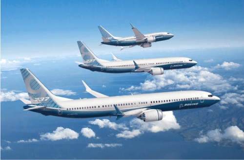 The Boeing 737 MAX 7, 8 and 9 showing off the winglets selected. Image from Boeing.