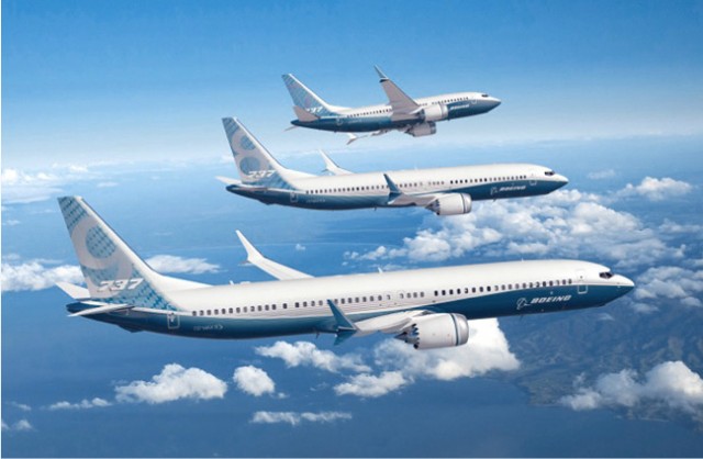 The Boeing 737 MAX 7, 8 and 9 showing off the winglets selected. Image from Boeing. 
