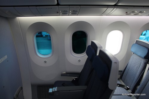 The 787 allows passengers to choose different dim levels.