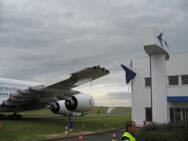 The A380 winglet is left behind.