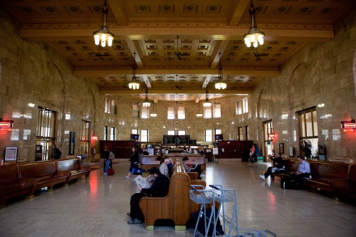 The train station in Portland. Image by Jeremy Dwyer-Lindgren / NYCAviation.com.