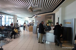 Passengers are able to board directly from the Business Class lounge located in Frankfurt, Germany.