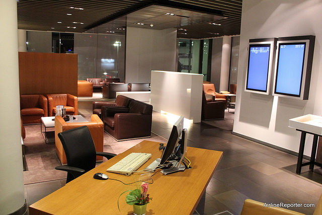 There are many areas inside the lounge to relax or do business.