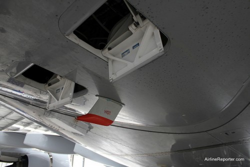 Three "out holes" for the A380. The larger ones vent out air, the center will vent liquid.