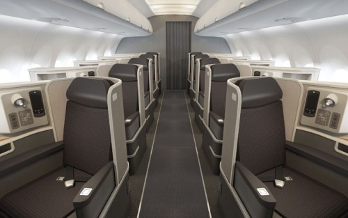American plans to have a 1-1 layout in first class on their Airbus A321 aircraft. Photo from American.