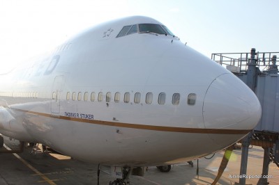 Probably the best gift ever. United put Tom's name on the side of a Boeing 747-400 (N127UA).