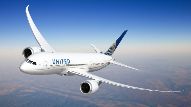 A front view of the special 787 livery for United. Image from United. 