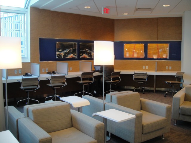 One can sit and relax or get down to business in the SkyClub.