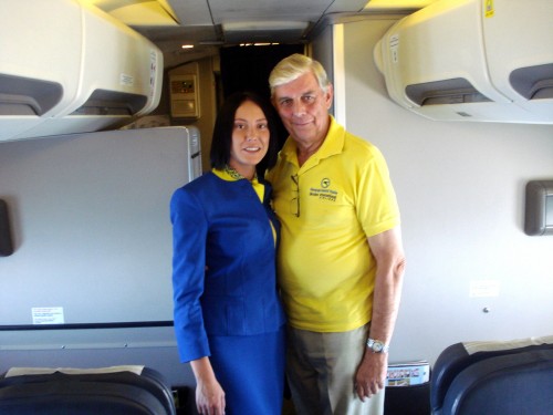 Fred with Ukrainian International Airlines Irina.