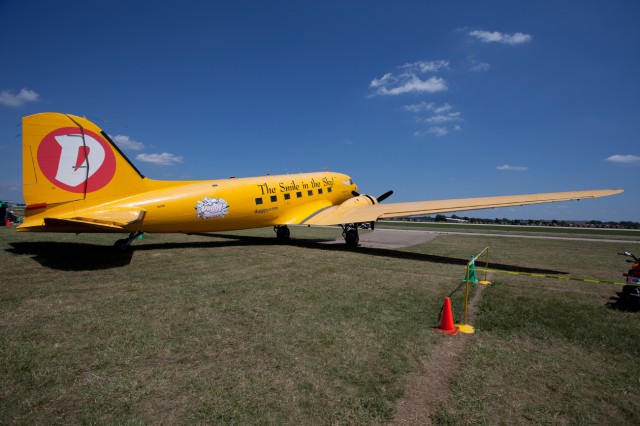 A very yellow DC-3 at Oshkosh.
