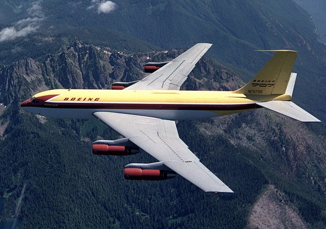 This is the first Boeing 367-80 (Dash 80) was the prototype for what became the KC-135 and the Boeing 707. Photo by Boeing.