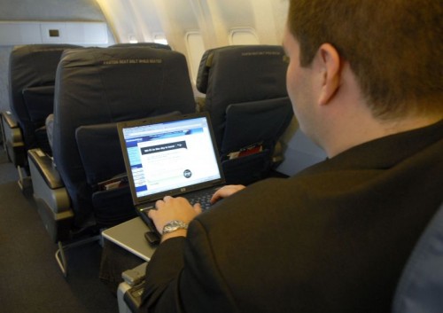Using the internet while at 35,000 feet is awesome. Photo from GoGo.