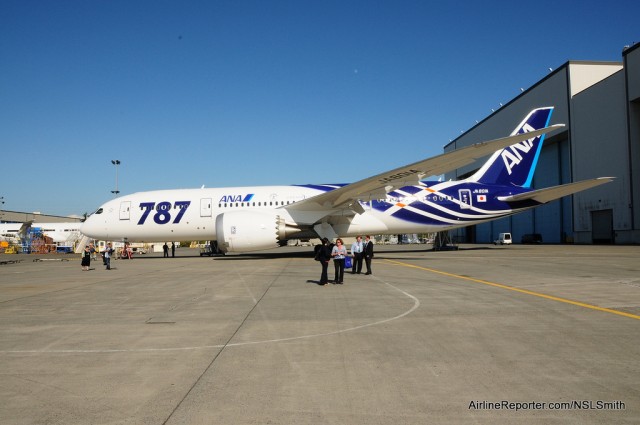 ANA's first Boeing 787 Dreamliner is being delivered on Monday.