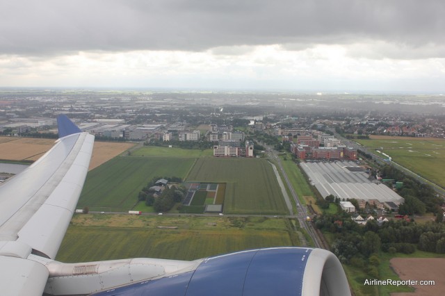 Taking off from Amsterdam.