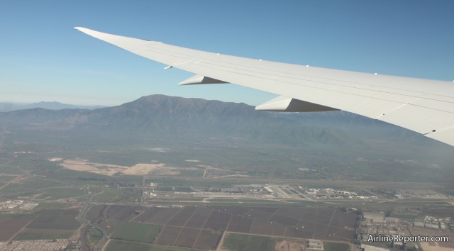 Before landing we did a fly-by Comodoro Arturo Merino Benà­tez International Airport (SCL). This is us heading back to land. 