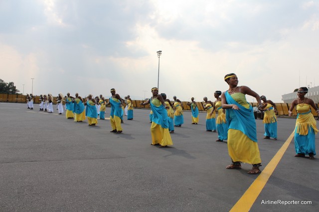 Upon landing we were greeted by dancers, local media and VIP guests.