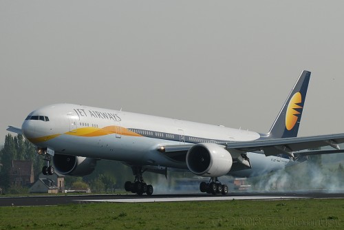 Jet Airways Boeing 777-300ER with newest livery.