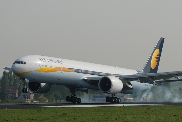 Jet Airways Boeing 777-300ER with newest livery.