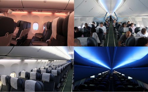 Just some of the flavors of the Boeing Sky Interior.
