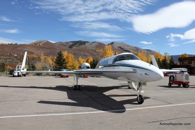 The 51st Starship N514RS sits in Aspen, CO (ASE) before our flight.