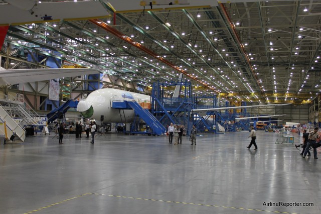 United's first Dreamliner from the factory floor. 