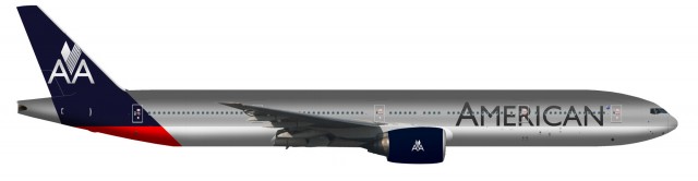 A possible mock-up of the new American Airline's livery done by Anthony Harding. 