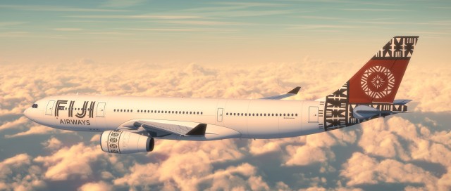 HI-RES IMAGE (click for larger). Air Pacific's new livery seen on an Airbus A330. Image from Air Pacific.