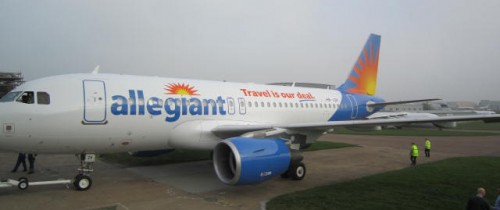 Allegiant's first Airbus A319. - Image: Allegiant