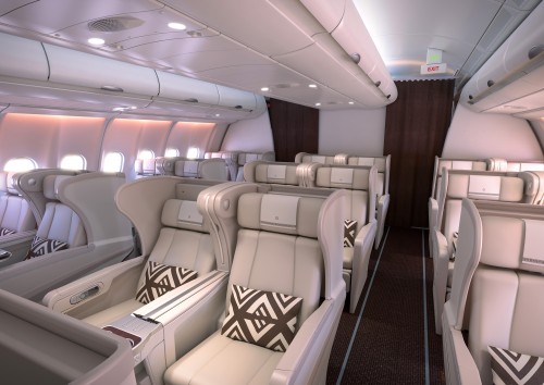 HI-RES Image (click for larger). Fiji Airway's new business class product is by Zodiac Aerospace/Weber. Image from Fiji Airways.