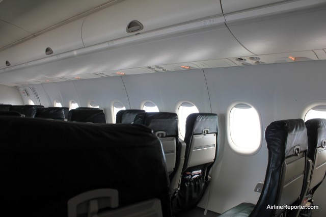 The Q400 is not known for being very roomie, but this flight was almost empty, so I had plenty of room. 
