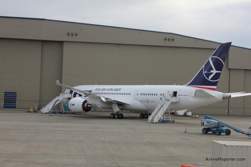 LOT's first Boeing 787 Dreamliner is looking good.