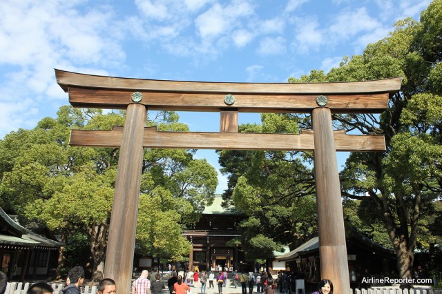 Outside the Meiji Shrine in Tokyo.