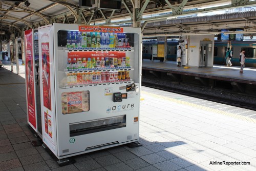 Could you imagine vending machines like this in the middle of a busy downtown train station in the US without being damaged or having big bars on them? It is a very different world in Tokyo.