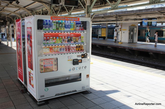 Could you imagine vending machines like this in the middle of a busy downtown train station in the US without being damaged or having big bars on them? It is a very different world in Tokyo. 