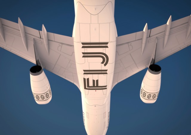 HI-RES IMAGE (click for larger). Underbelly and engine cowling design of Fiji Airway's Airbus A330. Image from Fiji Airways. 