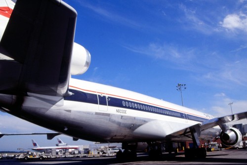 Delta Air Lines MD-11 (N803DE) on the tarmac at Portland in July 1992. Photo from Delta Air Lines.