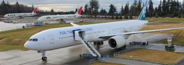 ANZ777 In December 2010, Air New Zealand took delivery of their first Boeing 777-300ER. Photo by AirlineReporter.com.