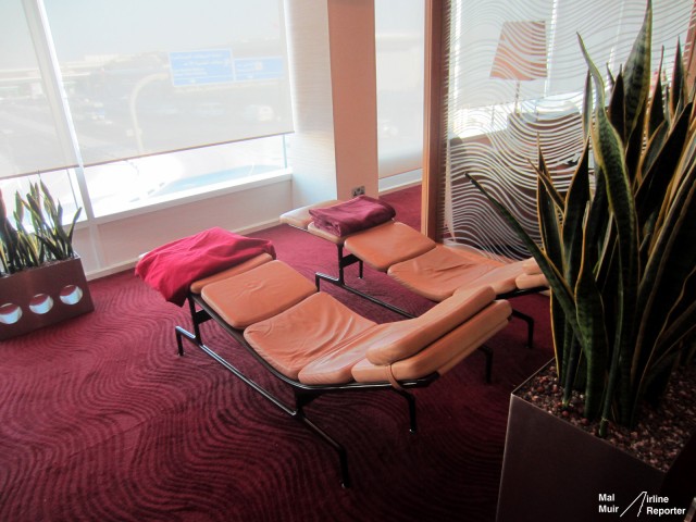 Tired? Why not take a quick nap in the  Qatar Airways Premium Terminal - Photo: Mal Muir - airlinereporter.com