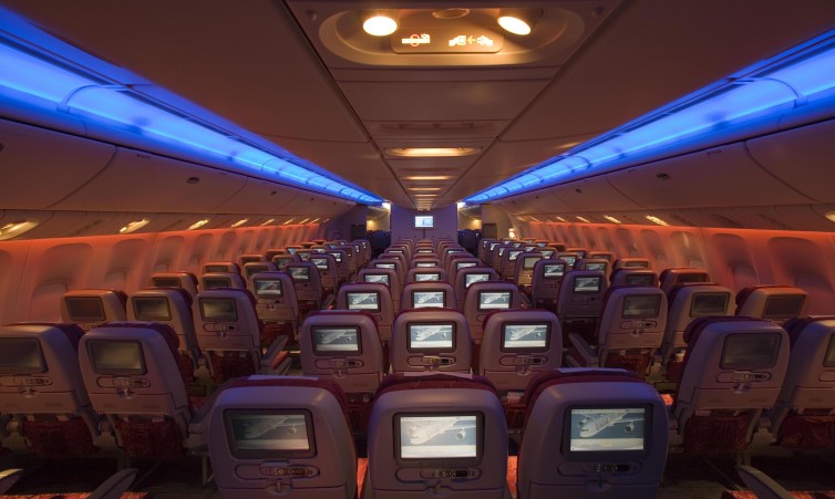 Qatar 777-200LR Economy Cabin 