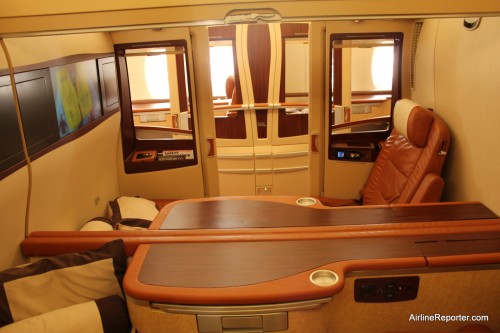 Singapore Airlines offers these first class suites on their Airbus A380's. They can cost over $20,000.00 roundtrip.