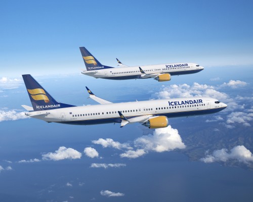 Boeing illustration showing what the Boeing 737 MAX will look like with Icelandair livery.