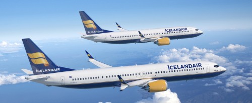 Boeing illustration showing what the Boeing 737 MAX will look like with Icelandair livery.