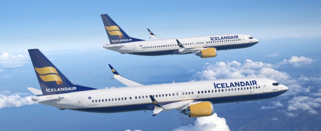 Boeing illustration showing what the Boeing 737 MAX will look like with Icelandair livery.