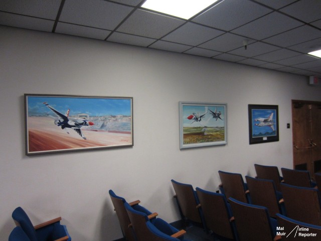 Unique Art Work decorates the walls of the Theatre & Breifing Room - Photo: Mal Muir - airlinereporter.com