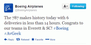 Boeing 787 Tweet #1