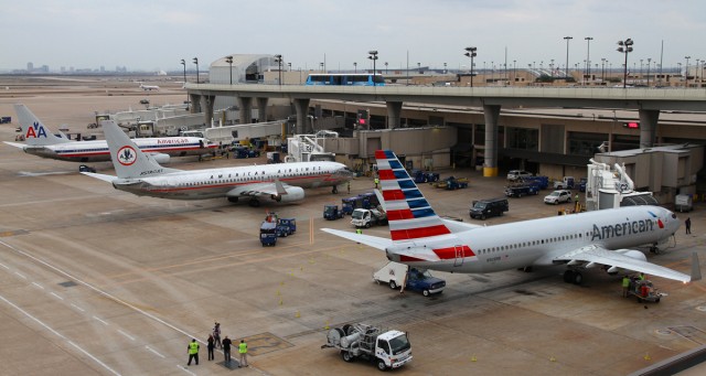 On the left is your last generation American Airlines livery. In the middle is the retro Astrojet livery and on the right is American's new livery. 