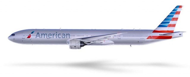 American Airlines new livery shown on a Boeing 777-300ER. Image from American. 
