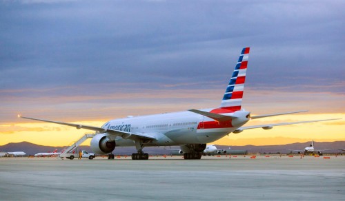 American Airline's first Boeing 777-300ER painted in new livery. Image from American.