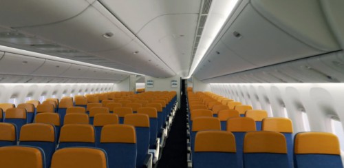 Not as nice as the front of the aircraft, here is Aeroflot's economy section with 10-abreast seating. Image from Aeroflot.